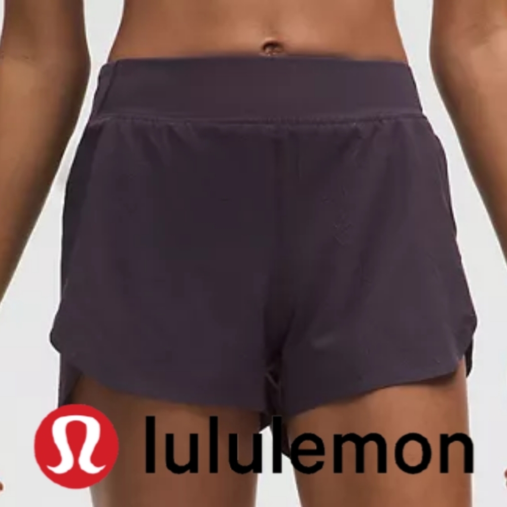 NWT Lululemon  and Free High-Rise Split Short 3"
Crinkle- Atmospheric Purple
